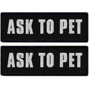 رقعة Do Not Pet Dog (عبوتان) عاكسة للغاية لإيقاف عدم الحيوانات الأليفة لتسخير خدمة الكلاب مع حروف مطرزة متوفرة في 3 أحجام (ممنوع استخدامها للحيوانات الأليفة، متوسط ​​(4.5 بوصة × 1.5 بوصة)) in Kuwait