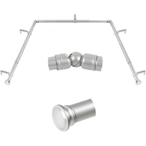 TONIAL Corner Curtain Rods, 32-86 Inch Center Rod for window, 3/4 Inch Side Rod for windows 20-82 Inch Decorative Drapery Rods with Small Cap Finial, Black in Kuwait