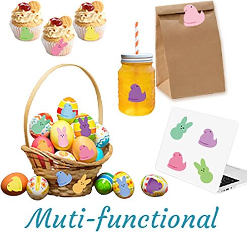 Easter Kids' Stickers Rolls - 1000pcs(2 Rolls)20 Styles Easter Bunny Marshmallow Chick Sticker Roll Cartoon Cute Giftwrap Self-Adhesive Novelty Easter Gift Wraping School Student Prizes Reward in Kuwait