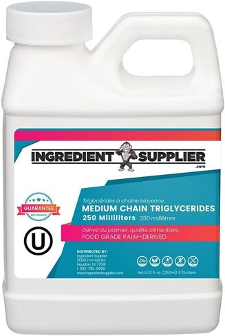 MCT Oil - 250mL (8.33 Oz.) Sustainable Palm Derived - USP Food Grade - Non GMO - Halal - for Sports Nutrition, Keto or Paleo Diet, Clean Energy, Extracts in Kuwait