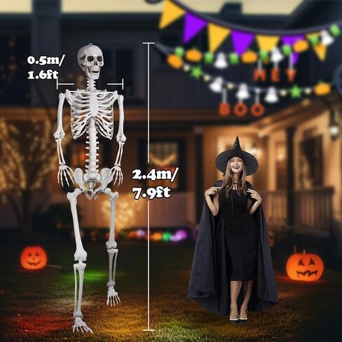 XONOR 16" Posable Halloween Skeleton- Full Body Halloween Skeleton with Movable Joints for Haunted House Props Decorations (10pcs) in Kuwait