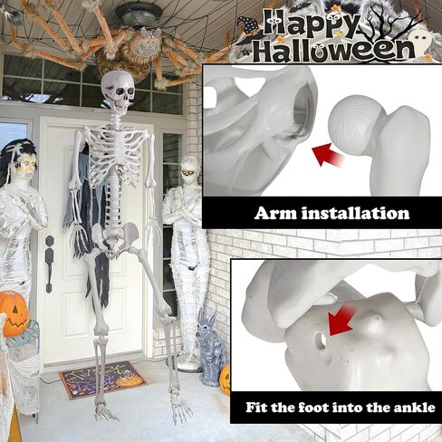 XONOR 16" Posable Halloween Skeleton- Full Body Halloween Skeleton with Movable Joints for Haunted House Props Decorations (10pcs) in Kuwait