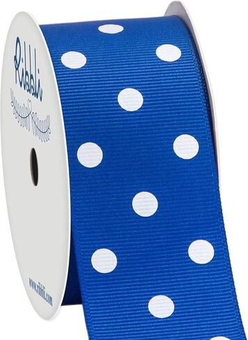 Ribbli Grosgrain Polka Dot Craft Ribbon,1-1/2 Inch,10-Yard Spool,Red with White Dots,Use for Hair Bows,Gift Wrapping,All Crafting and Sewing (Non-Wired) in Kuwait
