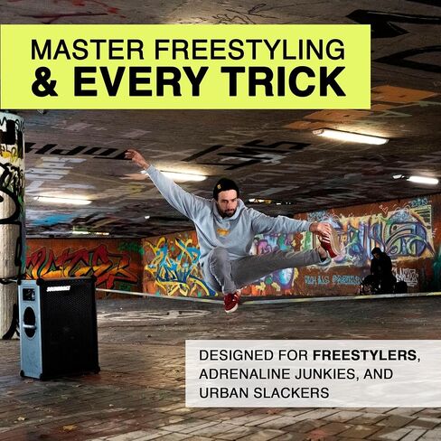 GIBBON Slacklines Jibline with treewear, Black, jumpline, trickline, Advanced, incl. Ratchet Protection and Ratchet with Safety Lock, 2X treewear (Black Felt with Velcro), Perfect Leisure Activity in Kuwait