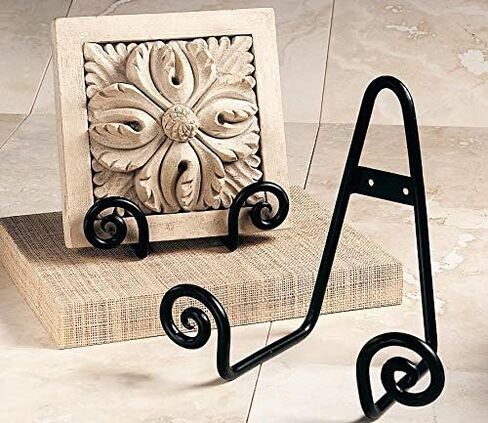 Tripar Decorative Scroll Rack, Large Black Display (4.5 Inch Depth) - Functions as Wall Rack or Tabletop Easel - Lightweight and Durable - Showcase Beautiful Plates, China, Artwork and More in Kuwait