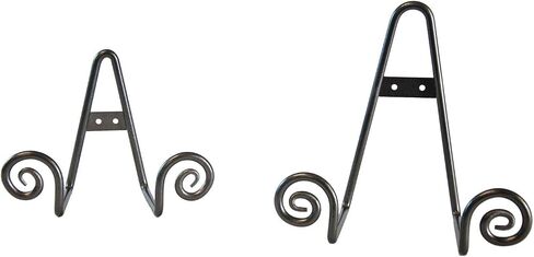 Tripar Decorative Scroll Rack, Large Black Display (4.5 Inch Depth) - Functions as Wall Rack or Tabletop Easel - Lightweight and Durable - Showcase Beautiful Plates, China, Artwork and More in Kuwait