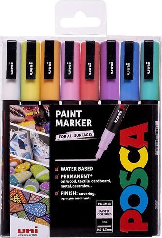 POSCA Marker 2.5mm - Yellow/Green/Blue/Red (Pack of 4) in Kuwait