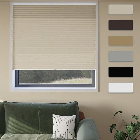 MYshade Cordless Cellular Window Shades No Tools No Drill Blackout Blinds for Indoor Windows Size 29.5" Wide X 72" Height White Room Darkening Window Blinds for Bedroom, Bathroom, Kitchen, Living Room in Kuwait