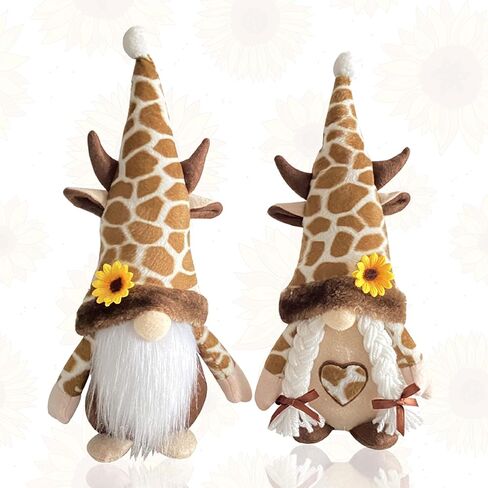 2PCS عباد الشمس التماثيل القطيفة الزينة، التماثيل الصيفية، التماثيل الربيعية، العسل الاسكندنافي الجاموس منقوشة عباد الشمس جنوم القطيفة لصينية طبقات ديكور المطبخ، مزرعة السويدية Nisse Tomte Home Oranment in Kuwait