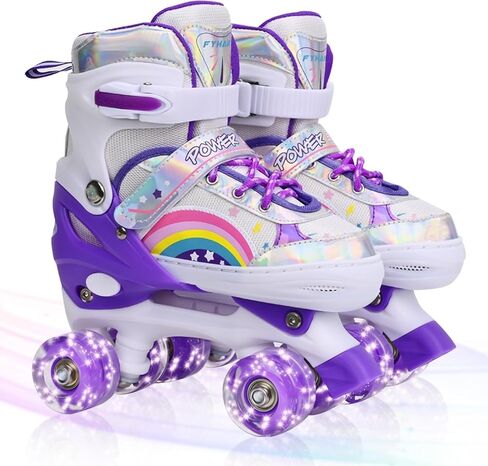 ZHUKAIKJ Roller Skates for Boys and Girls Adjustable Roller Skates for Toddler Kids Roller Skates 4 Sizes with Light up Wheels, for Women and Men in Kuwait