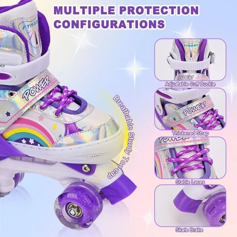 ZHUKAIKJ Roller Skates for Boys and Girls Adjustable Roller Skates for Toddler Kids Roller Skates 4 Sizes with Light up Wheels, for Women and Men in Kuwait