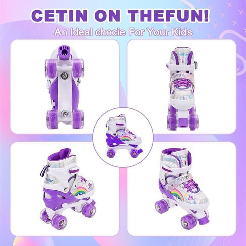 ZHUKAIKJ Roller Skates for Boys and Girls Adjustable Roller Skates for Toddler Kids Roller Skates 4 Sizes with Light up Wheels, for Women and Men in Kuwait