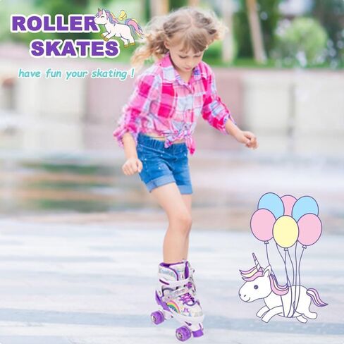 ZHUKAIKJ Roller Skates for Boys and Girls Adjustable Roller Skates for Toddler Kids Roller Skates 4 Sizes with Light up Wheels, for Women and Men in Kuwait