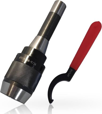 Lzcdelyxiao 1/32" - 1/2" Keyless Drill Chuck 1-13mm with R8 Integral Shank Drawbar Thread 7/16"-20 and APU13 Spanner Wrench Self-tightening Drill Chuck in Kuwait