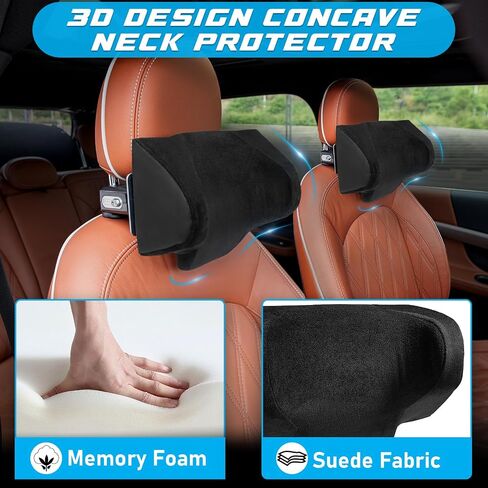 Spurtar Car Headrest Pillow, 360° Adjustable Travel Car Seat Head Support Pillow, Roadtrip Car Neck Pillow for Toddlers Sleeping, Road Trip Essentials for Adults and Kids, Black in Kuwait
