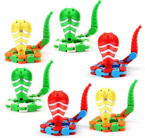 6 قطع من لعبة Wacky Tracks Snap Click Fidget Toy، لعبة Snake Puzzle Finger Seneory، لعبة تخفيف التوتر، لعبة القلق والتوحد من أجل هدايا الحفلات in Kuwait