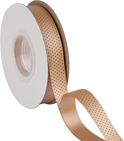 1" Inch Wide Dots Printed Satin Ribbon with White Dots, Ideal for Hair Bows Gift Wrapping and Crart, 25Yds-Roll (Apple Green) in Kuwait