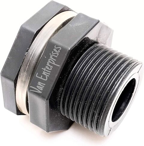 3/4" PRO Series HD Bulkhead [Socket Ends] for Rain Barrels, Aquariums, Aquaponics, Water Tanks in Kuwait