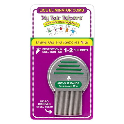 Lice Eliminator Treatment Comb | Stainless Steel | Effectively Removes Louse, Nits and Superlice | Treats 3-5 Kids in Kuwait