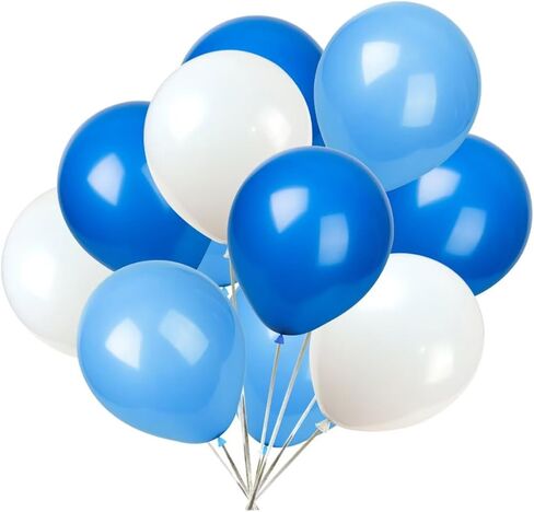KADBANER White Blue Light Blue Balloons,100 Pack 12 Inch Latex Balloons in Kuwait