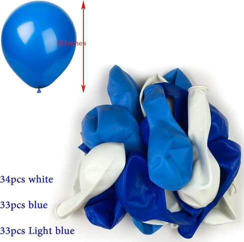 KADBANER White Blue Light Blue Balloons,100 Pack 12 Inch Latex Balloons in Kuwait