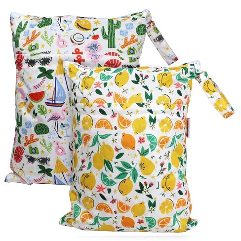 Mama Koala Waterproof Diaper Pods for Baby Items, Cloth Diapers, Swimsuits, Travel, Gym Clothes, Beach, Pump Parts, Toiletries, 2 Pack(DP-Squres1) in Kuwait