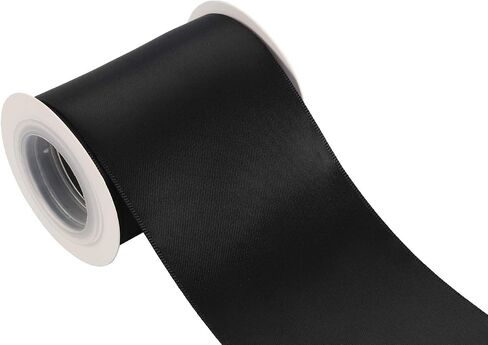 3" Inch Double Faced Satin Ribbon 25 Yards-Roll Set for Chair Sash Gift Wrapping Party Favor Home Decoration Craft Supplies, White in Kuwait