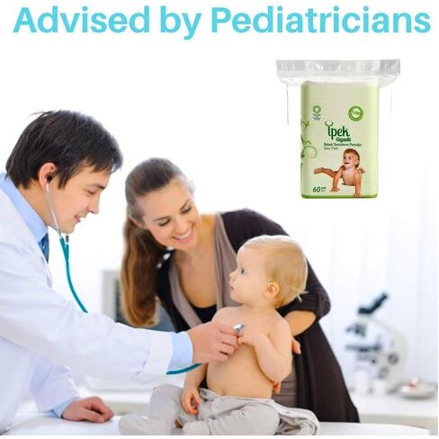 Baby Organic Large Dry Pads 100% Cotton Squares for Baby Care Diapering (120 Count) in Kuwait