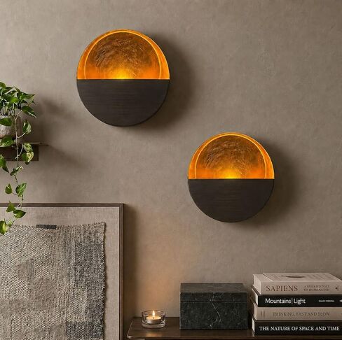 NativeSkins Eclipse Metal Wall Sconce Candle Holder Decoration - Set of Two, for Living Room, Bathroom, Dining Room in Kuwait