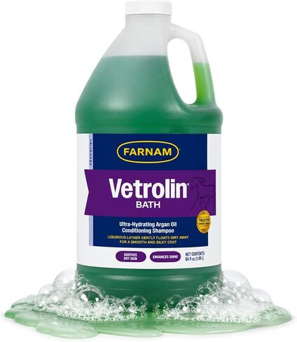 Farnam Vetrolin Bath Ultra-Hydrating Shampoo for Horses and Dogs 32 Ounces,Green in Kuwait