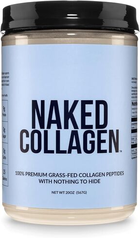 NAKED Nutrition Naked Collagen - مسحوق بروتين ببتيدات الكولاجين، 60 وجبة مكمل كولاجين متحلل من المراعي | صديق للبيئة، غير معدّل وراثيًا، كيتو، خالي من الغلوتين | غير منكه 20 أوقية in Kuwait