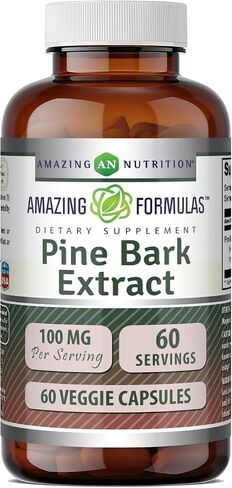 Amazing Formulas Pine bark Extract 100mg Veggie Capsules | Non-GMO | Gluten Free | Made in USA | Suitable for Vegetarians (120 Count | 3 Pack) in Kuwait