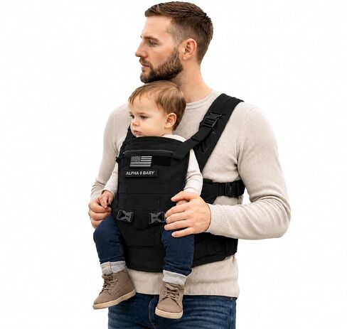 Front Facing Baby Carrier for Dad | Ergonomic Baby Carrier for Men | Infant to Toddler | Military Design Holder with Lumbar Support | Great for Hiking and Travel | MOLLE Compatible | Desert Khaki in Kuwait