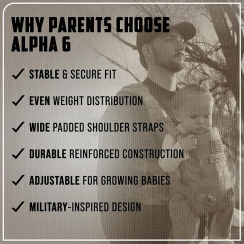 Front Facing Baby Carrier for Dad | Ergonomic Baby Carrier for Men | Infant to Toddler | Military Design Holder with Lumbar Support | Great for Hiking and Travel | MOLLE Compatible | Desert Khaki in Kuwait