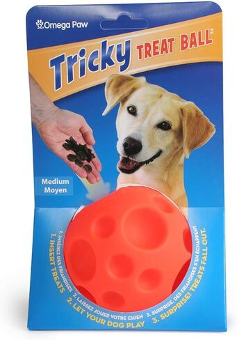Omega Paw Authentic Tricky Treat Ball - Medium,Orange in Kuwait