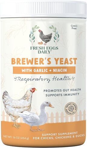 Fresh Eggs Daily Brewer's Yeast with Garlic Powder and Niacin for Ducks Feed Supplement Vitamins for Backyard Chickens 5LB in Kuwait