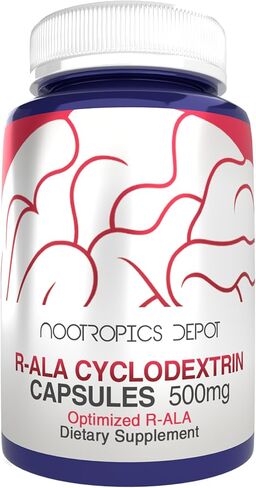 Nootropics Depot R-ALA Cyclodextrin Complex Tablets | 500mg | Optimized R-Alpha Lipoic Acid | 90 Count in Kuwait
