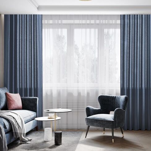 86 Inch Sheer Linen Curtains 2 Panels Light Filtering Back Tab Curtain Drapes for Farmhouse Living Room Rod Pocket Airy Fabric Classic Semi Sheer Curtains 86 Inches Long in Kuwait
