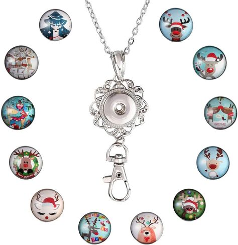 SUNNYCLUE 1 Box 12 Styles Navigation Anchor Snap Button Office Lanyard Bulk Snap Button Lanyards for ID Badges School ID Badge Lanyard Holder Stainless Steel Chain Jewelry Pendant Clip 30 inches in Kuwait
