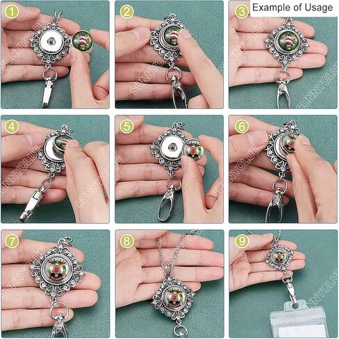 SUNNYCLUE 1 Box 12 Styles Navigation Anchor Snap Button Office Lanyard Bulk Snap Button Lanyards for ID Badges School ID Badge Lanyard Holder Stainless Steel Chain Jewelry Pendant Clip 30 inches in Kuwait