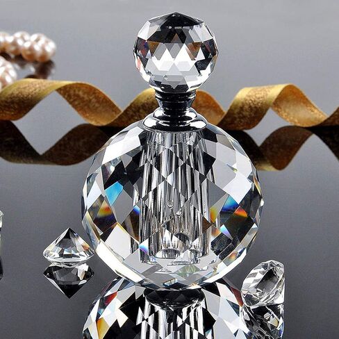 زجاجات عطر على طراز آرت ديكو من الزجاج الكريستالي من إتش آند دي، زجاجات عطر زجاجية فارغة قابلة لإعادة التعبئة سعة 2 مل in Kuwait