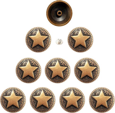 brandname Duolai 10pcs Retro Red Bronze Stars Carving Purses Leather Decoration Buckle Conchos Metal Screw Back Buttons Fashion Crafts Handmade Leather Product Clothes Accessories in Kuwait