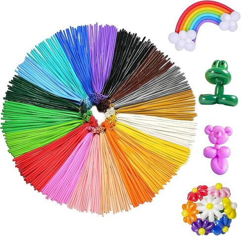 400pcs Twisting Balloons 260Q Long Balloons for Balloon Animals, 20 Assorted Colors Premium Quality Magic Skinny Modeling Latex Balloon for Birthday Christmas Party Decorations in Kuwait