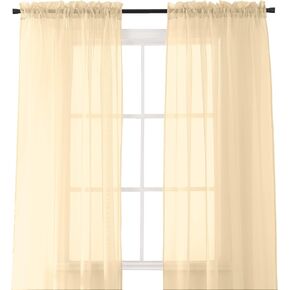Elegant Comfort 2-Piece Sheer Panel with 2inch Rod Pocket - Window Curtains 40-inch Width X 84-inch Length, Red in Kuwait