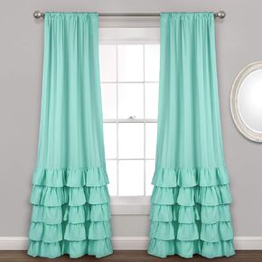Lush Decor Allison Ruffle 100% Lined Blackout Window Curtain Panel (Single Panel), 84" L x 40" W, White in Kuwait