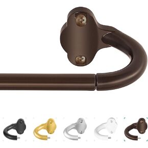 Wrap Around Curtain Rods,White Curtain Rods 28 to 48 Inch,5/8 Inch Adjustable Blackout Curtain Rod Set with Bracket,Room Darkening Single Window Rod,Metal Hidden Curved Drapery Rods 28-48",White in Kuwait