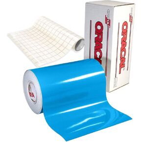 ORACAL 651 Gloss Sky Blue Adhesive Craft Vinyl for Cameo, Cricut & Silhouette Including Free Roll of Clear Transfer Paper (15ft x 12") in Kuwait