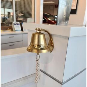 The Metal Magician Nautical Hanging Wall Mountable 4" Solid Brass Ship Bell in Kuwait