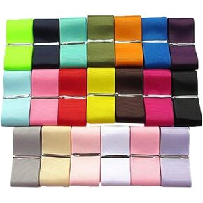 مجموعة متنوعة من شريط Chenkou Craft بطول 20 ياردة من شريط Grosgrain إجمالي 20 لونًا مزيجًا كبيرًا (1 بوصة (25 مم)، متعدد الألوان) in Kuwait
