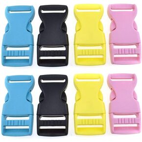Quick Side Release Buckle Flat 1 Inch Wide 8 Pack One Side Adjustable Clips Snaps Heavy Duty Plastic Replacement for Nylon Strap Boat Cover Backpack Nylon Webbing Belt White pink yellow blue in Kuwait